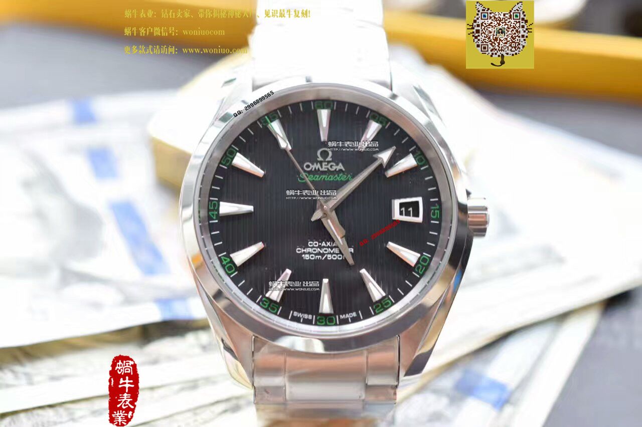   KW厂欧米茄海马系列231.10.42.21.01.001黑面绿字231.10.42.21.01.001男表 / M136