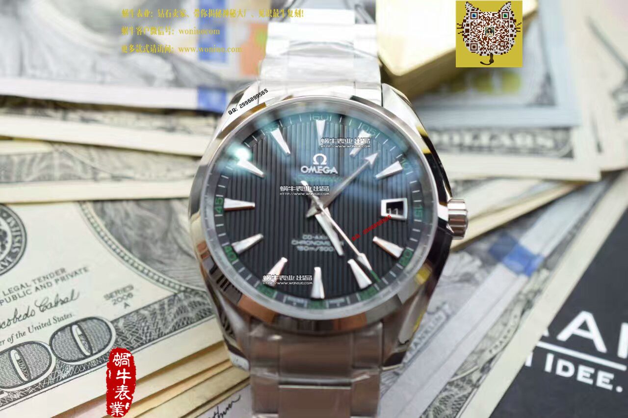   KW厂欧米茄海马系列231.10.42.21.01.001黑面绿字231.10.42.21.01.001男表 / M136