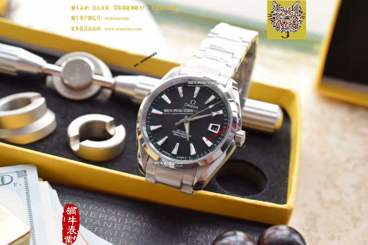   KW厂欧米茄海马系列231.10.42.21.01.001黑面绿字231.10.42.21.01.001男表 / M136