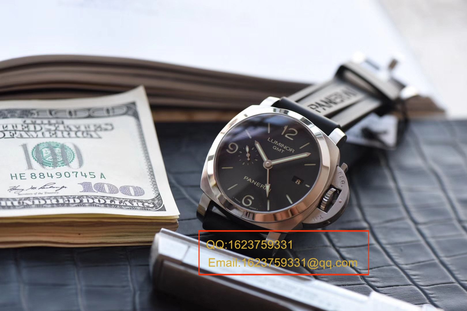   VS厂沛纳海LUMINOR 1950  3 Days 系列GMT 双时区 PAM 00320腕表 / PABA060