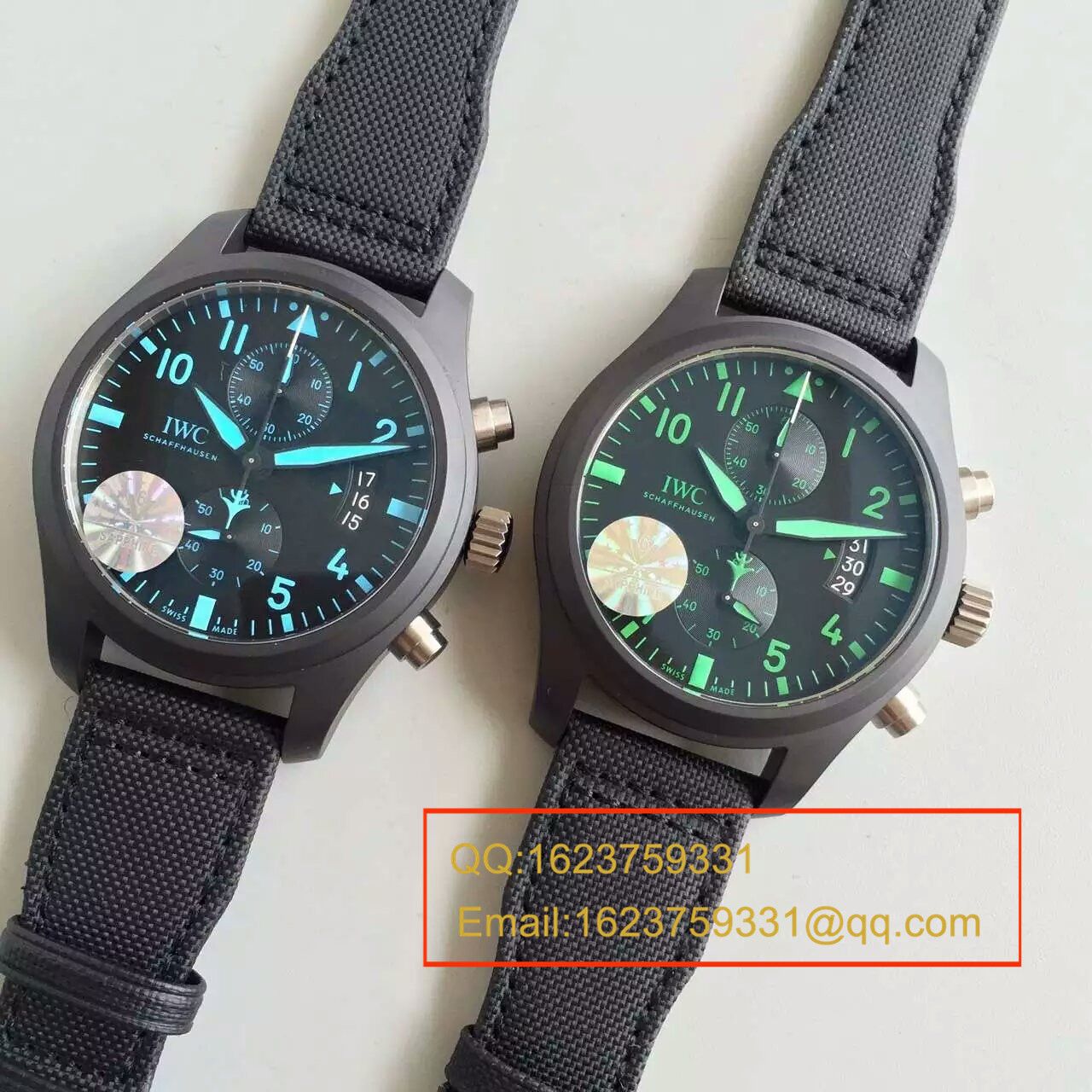   HBBV6厂万国飞行员系列TOP GUN海军陆战队专用IW388003绿面特别版腕表 / WG080