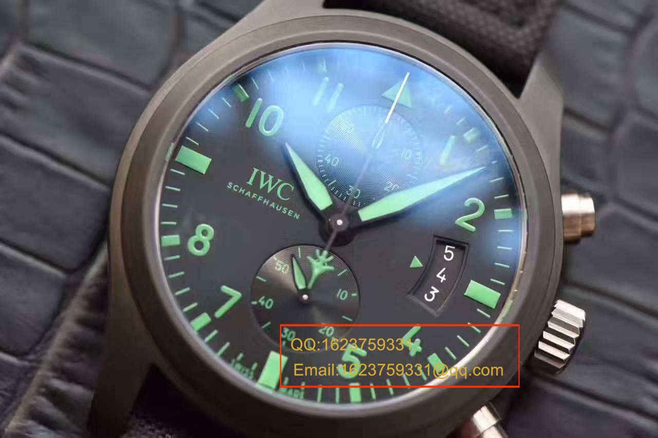   HBBV6厂万国飞行员系列TOP GUN海军陆战队专用IW388003绿面特别版腕表 / WG080