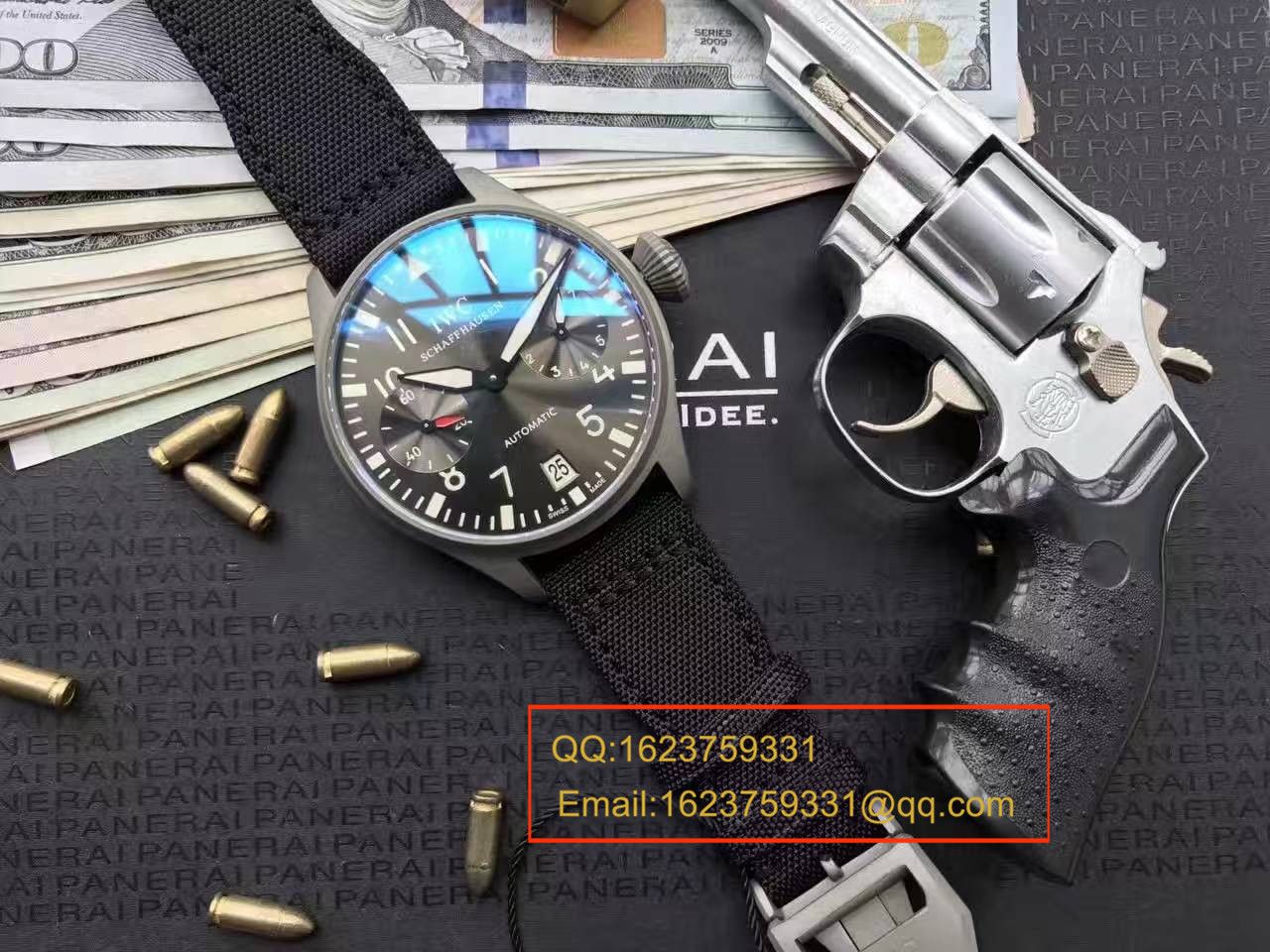   实拍图鉴赏  YL厂之万国大飞特别版新款-喷砂精钢壳套黑面男表 / WG257