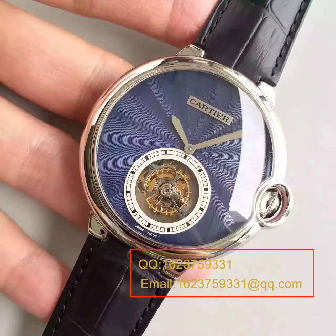 TF厂卡地亚CARTIER 蓝气球系列 扭索雕纹表盘 W6920105女士陀飞轮腕表 / KDY003   TF厂卡地亚CARTIER 蓝气球系列 扭索雕纹表盘 W6920105女士陀飞轮腕表 / KDY003