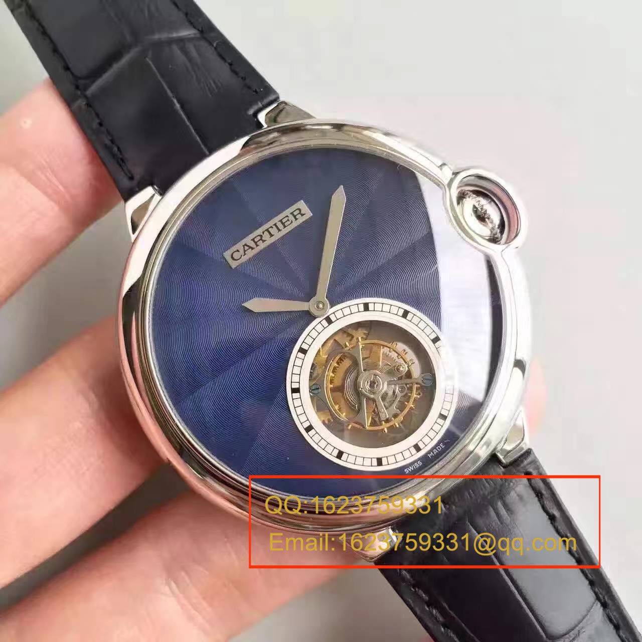 TF厂卡地亚CARTIER 蓝气球系列 扭索雕纹表盘 W6920105女士陀飞轮腕表 / KDY003   TF厂卡地亚CARTIER 蓝气球系列 扭索雕纹表盘 W6920105女士陀飞轮腕表 / KDY003