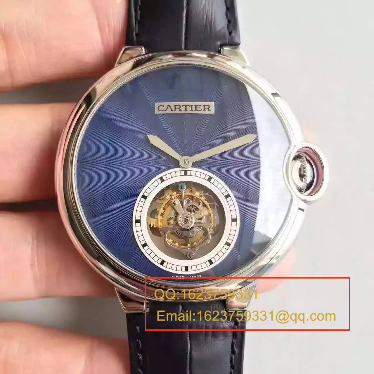 TF厂卡地亚CARTIER 蓝气球系列 扭索雕纹表盘 W6920105女士陀飞轮腕表 / KDY003   TF厂卡地亚CARTIER 蓝气球系列 扭索雕纹表盘 W6920105女士陀飞轮腕表 / KDY003