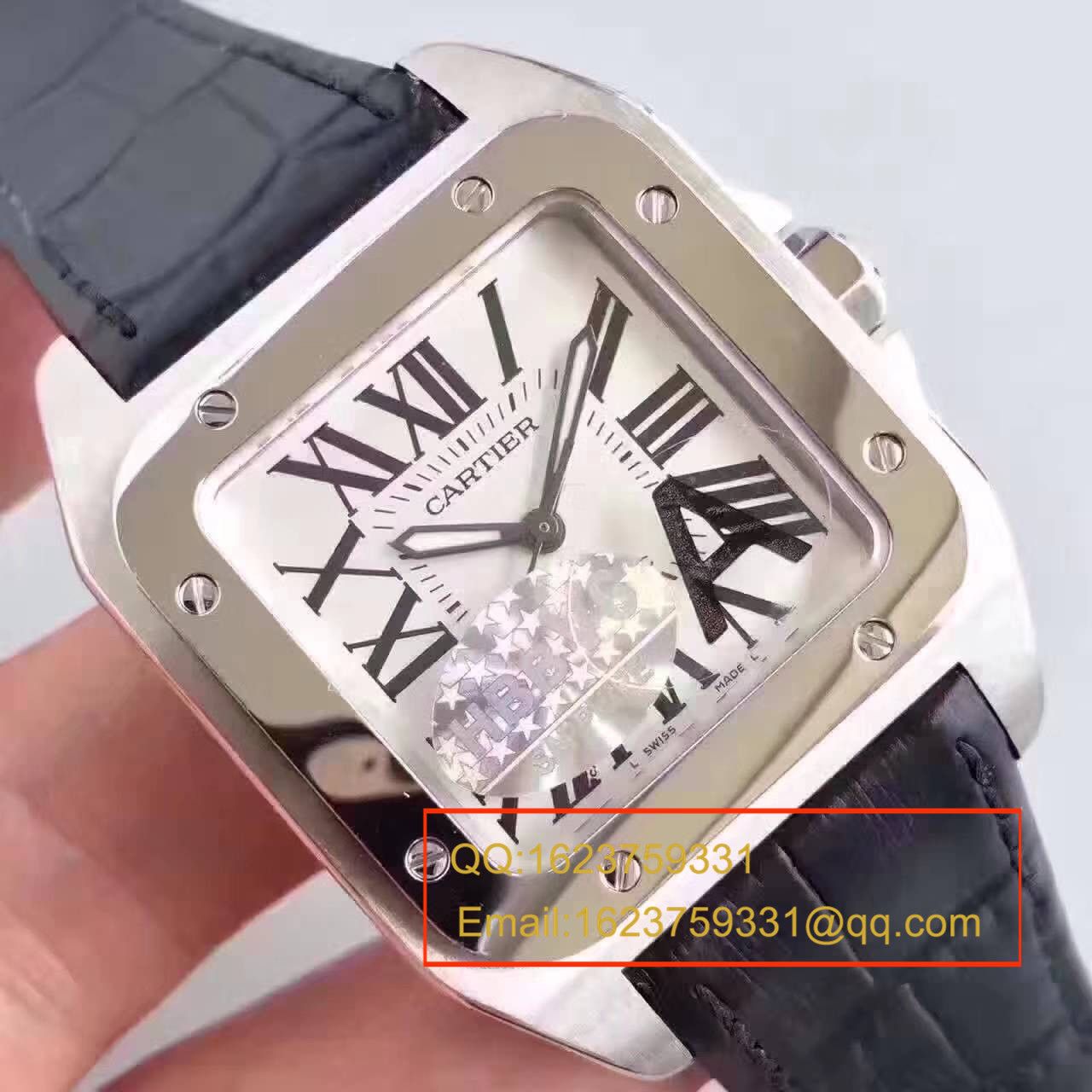   HBBV6厂卡地亚山度士100系列 W20073X8 男士机械手表 / KDY081