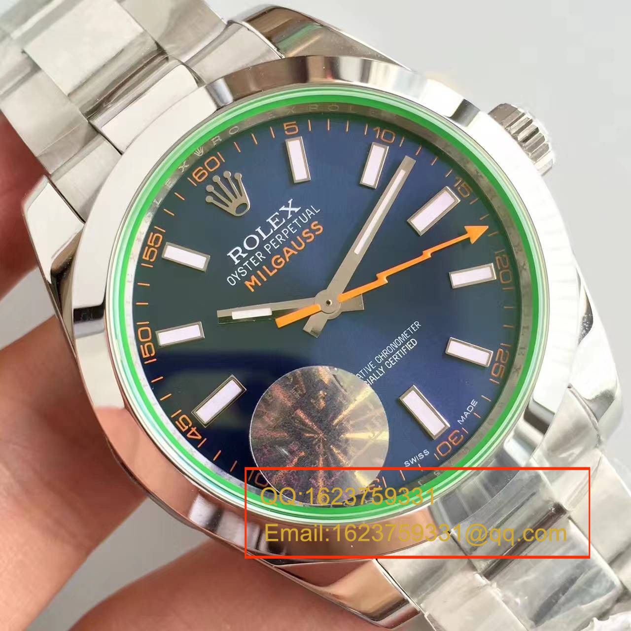   JF厂高劳力士MILGAUSS系列116400-GV-72400蓝盘腕表《蓝面闪电》 / R001