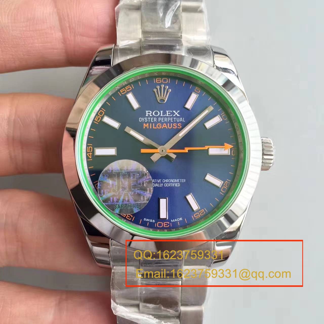   JF厂高劳力士MILGAUSS系列116400-GV-72400蓝盘腕表《蓝面闪电》 / R001
