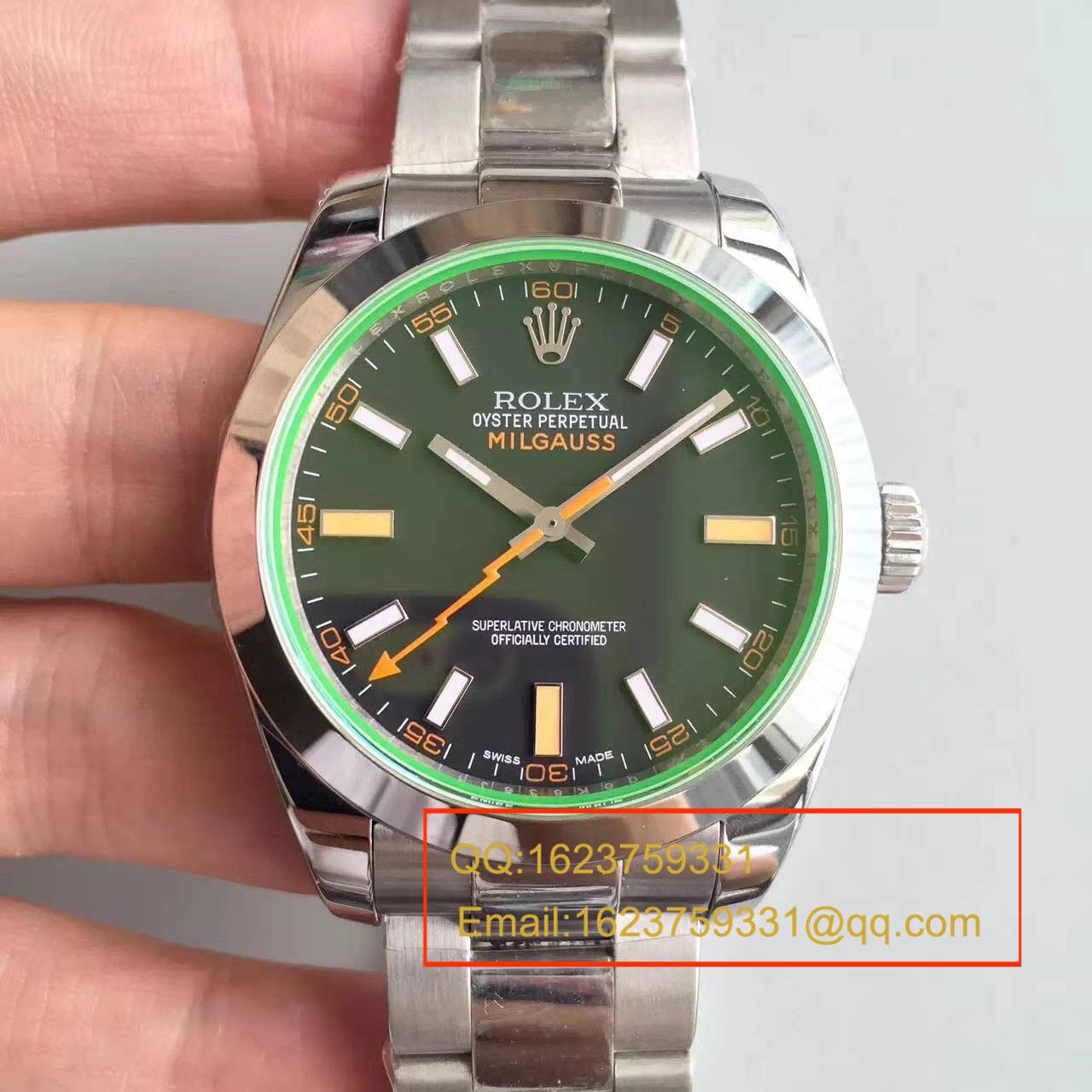   JF厂劳力士MILGAUSS系列116400-GV-72400黑盘腕表《黑面闪电》 / R002