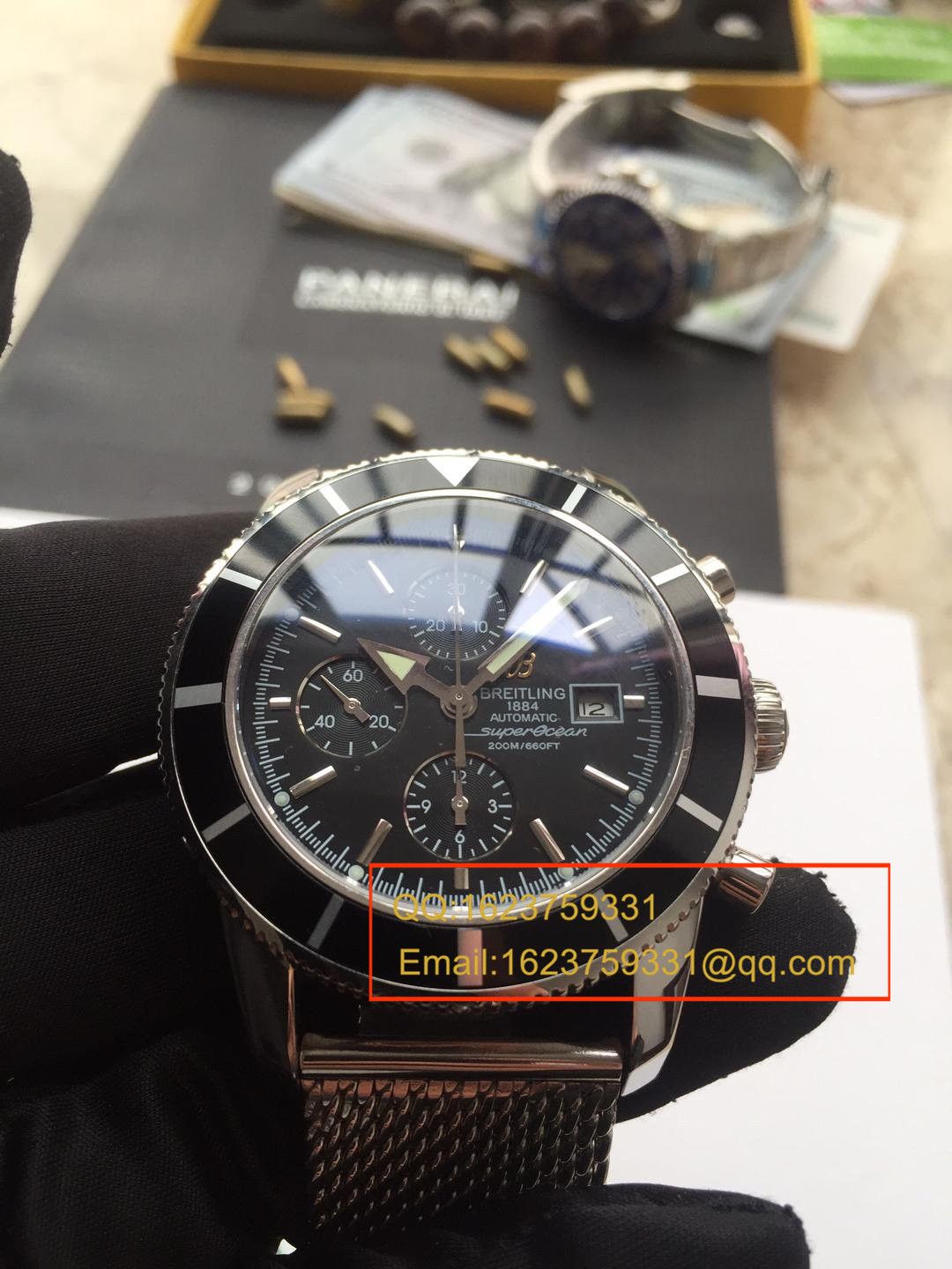   视频解析  百年灵超级海洋文化系列精钢表壳-黑面表盘-Ocean Classic表链腕表 / BLAH053