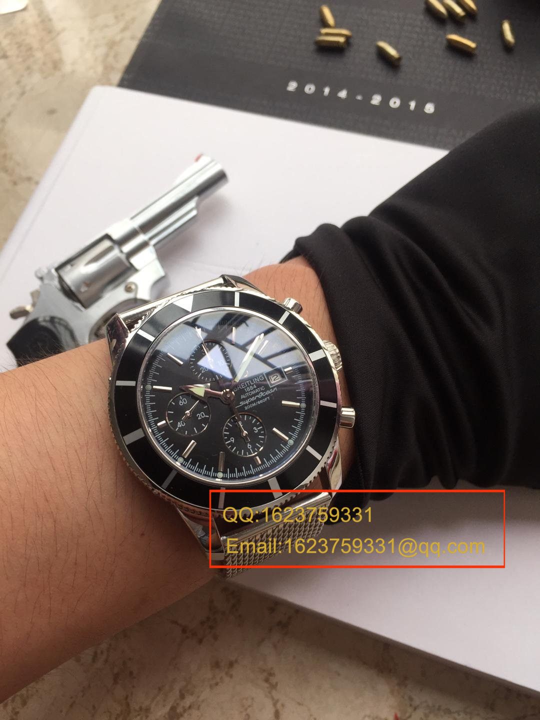   视频解析  百年灵超级海洋文化系列精钢表壳-黑面表盘-Ocean Classic表链腕表 / BLAH053