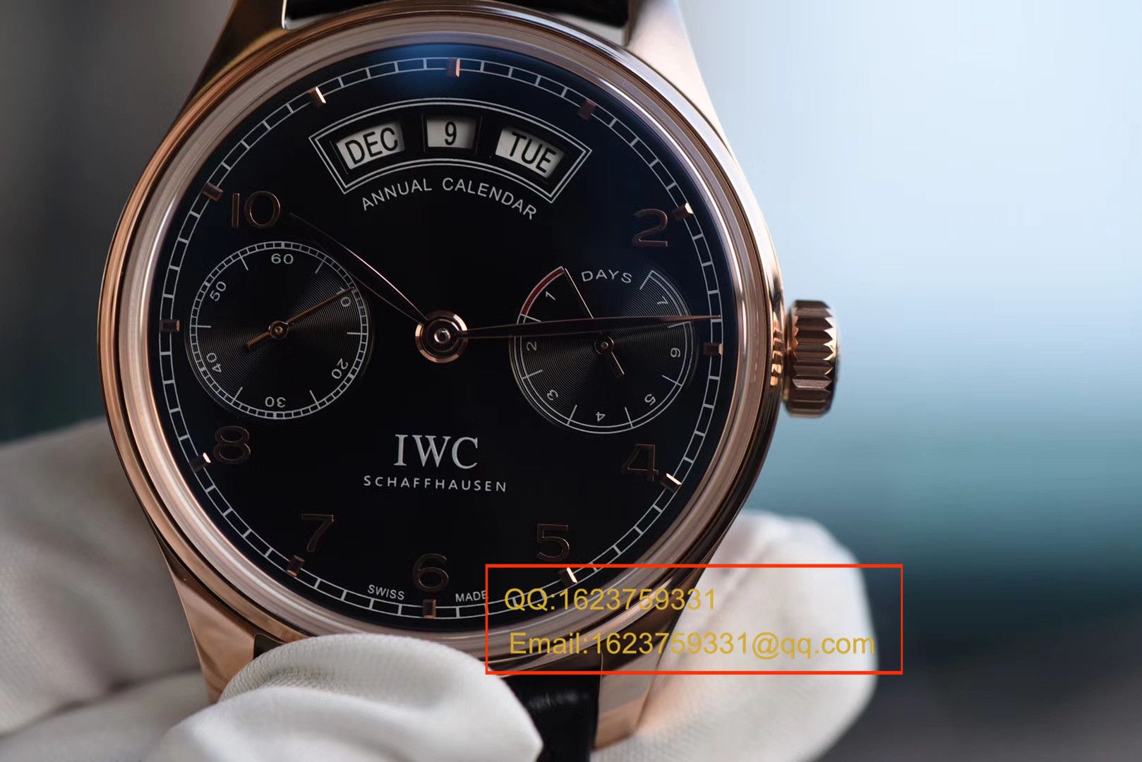YL  万国葡萄牙年历腕表万国年历玫瑰金黑面款 / WG125   YL  万国葡萄牙年历腕表万国年历玫瑰金黑面款 / WG125