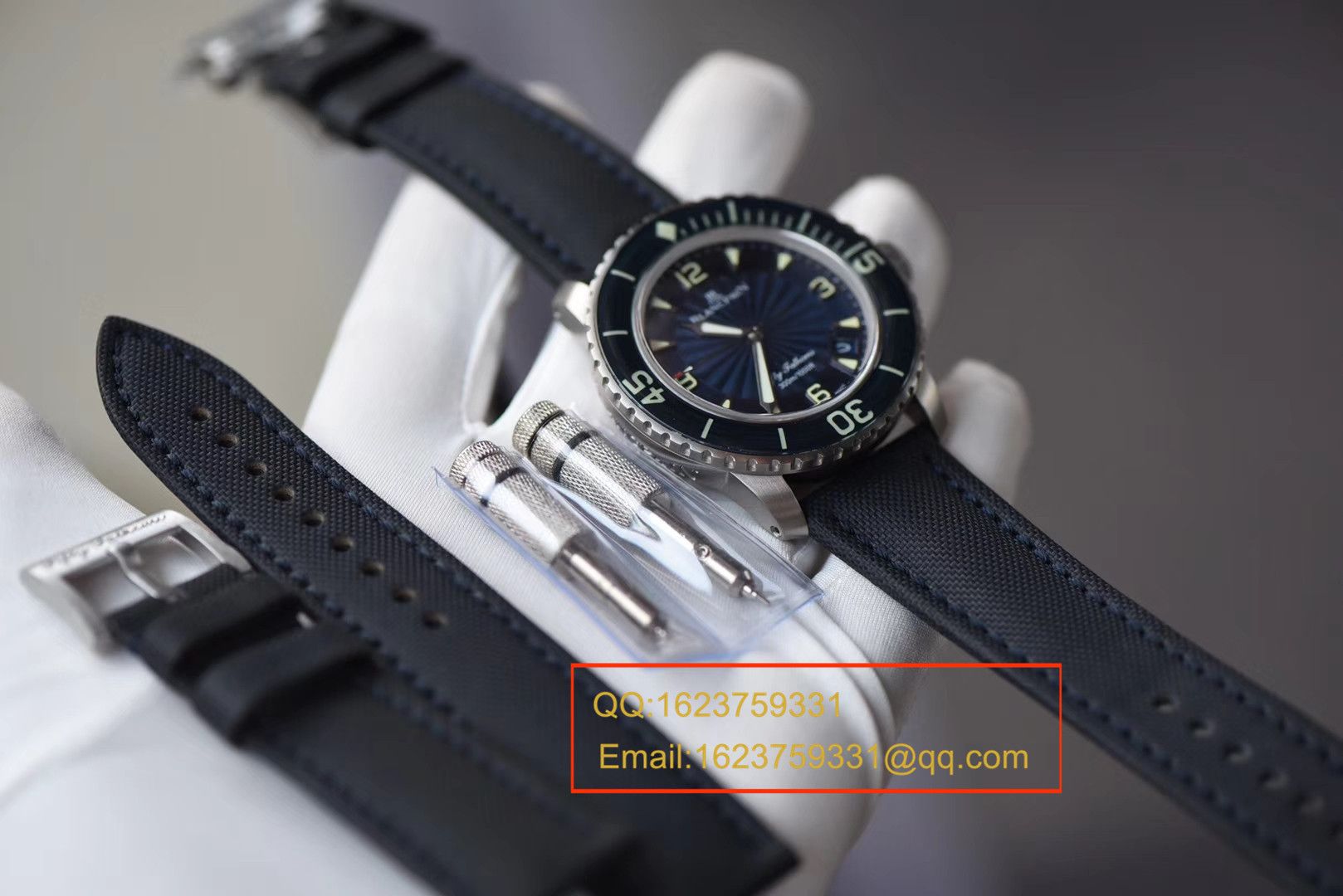 视频评测ZF  宝珀Blancpain 五十噚超薄机芯系列 5015D-1140-52B蓝面腕表 / BP035