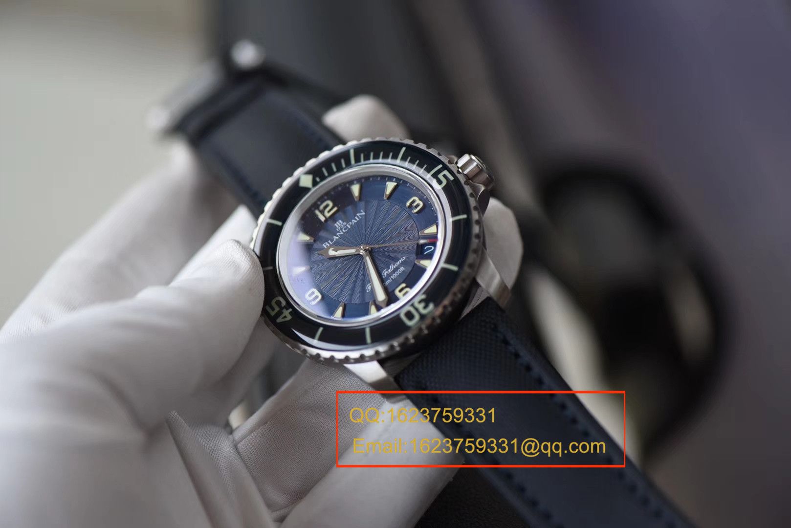 视频评测ZF  宝珀Blancpain 五十噚超薄机芯系列 5015D-1140-52B蓝面腕表 / BP035