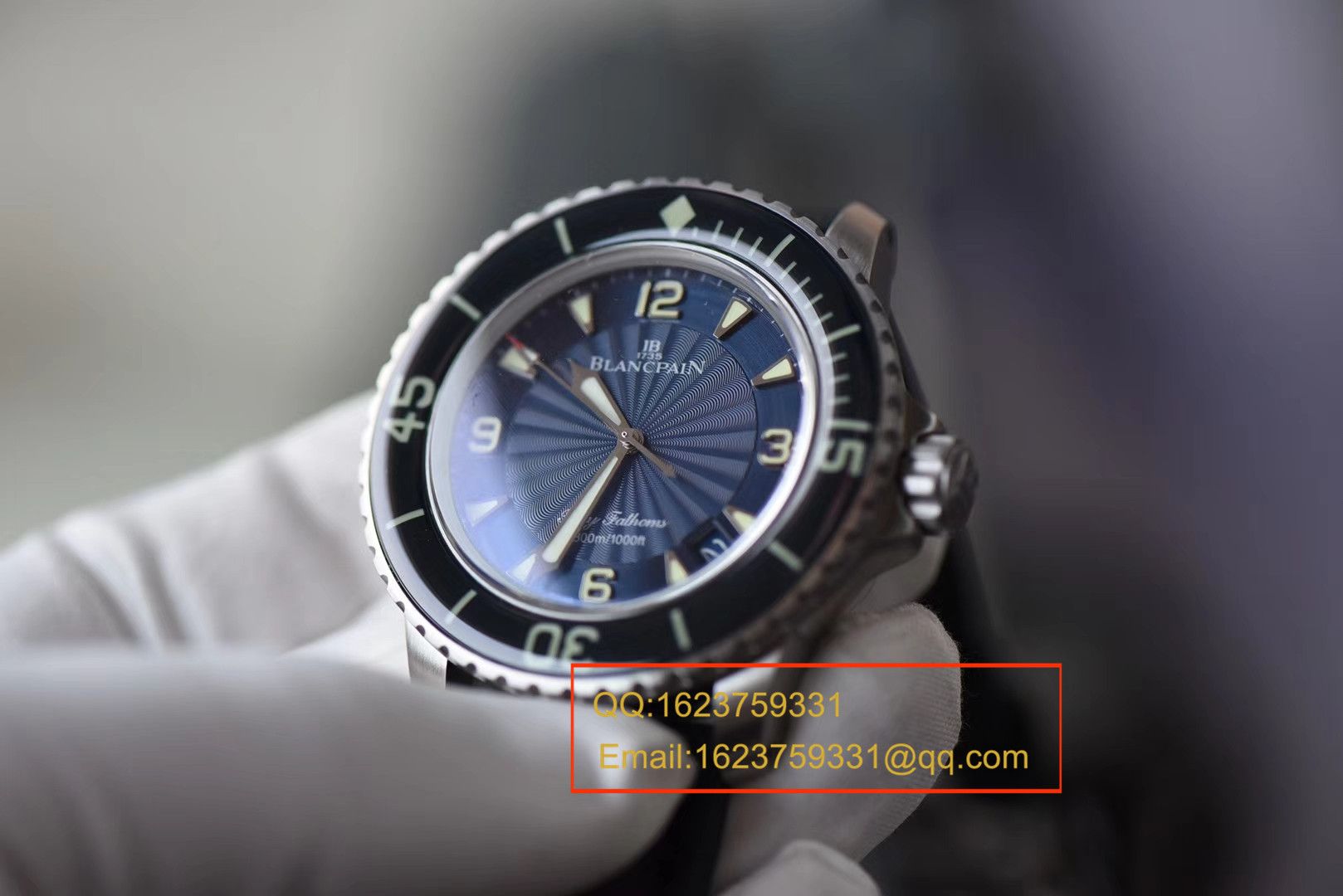 视频评测ZF  宝珀Blancpain 五十噚超薄机芯系列 5015D-1140-52B蓝面腕表 / BP035