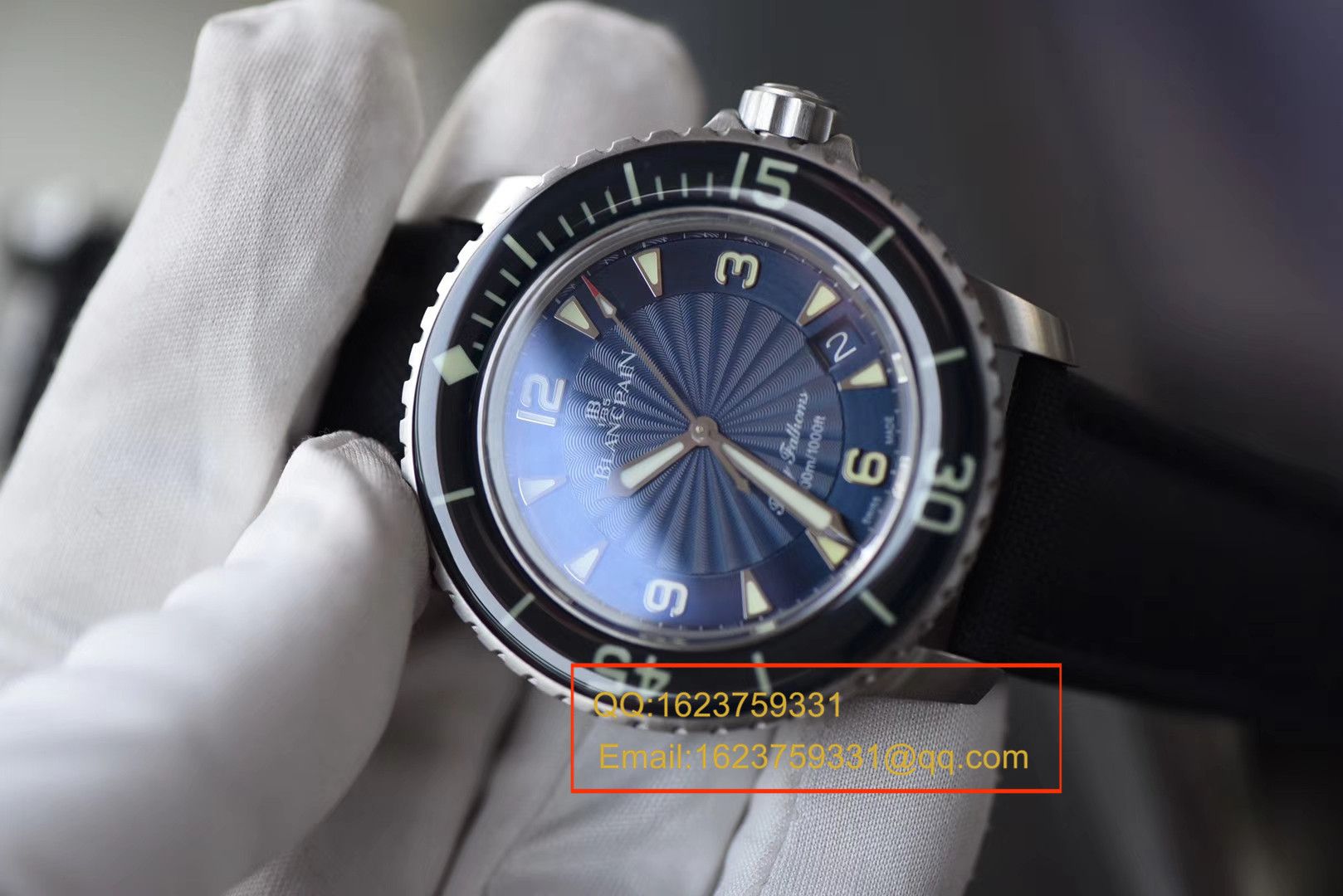 视频评测ZF  宝珀Blancpain 五十噚超薄机芯系列 5015D-1140-52B蓝面腕表 / BP035