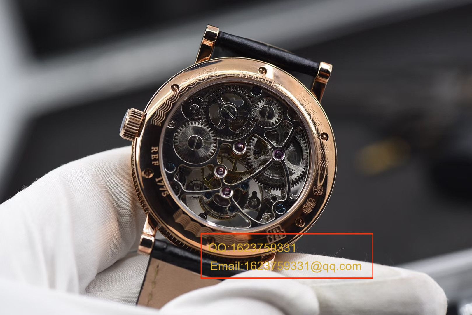  BM  宝玑经典复杂系列3355PT/00/986缕空雕花手动真陀飞轮腕表 / BZ038