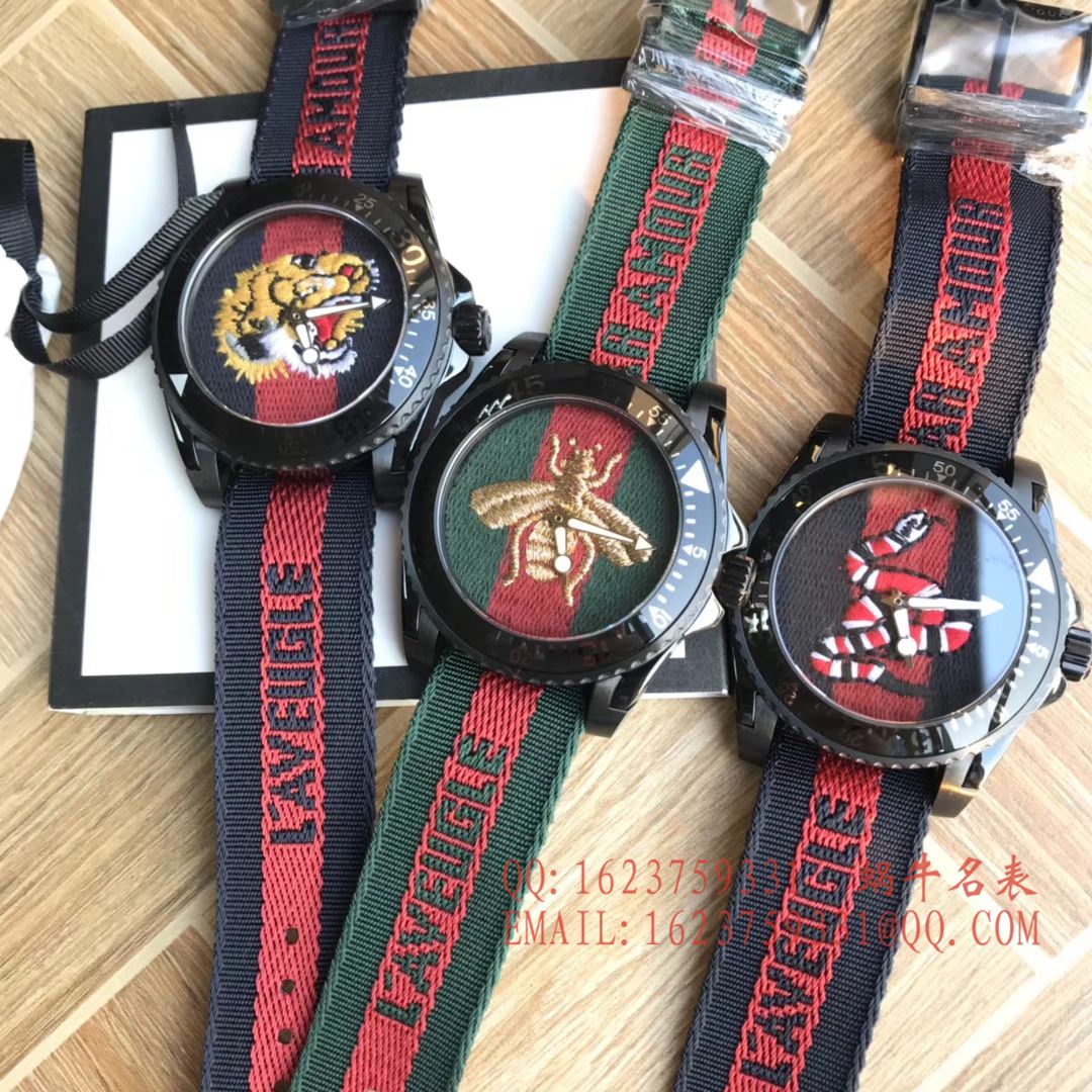   香港原单 支持专柜验货  Original Gucci 古驰新款刺绣款Le Marché des Merveilles系列男表 / 