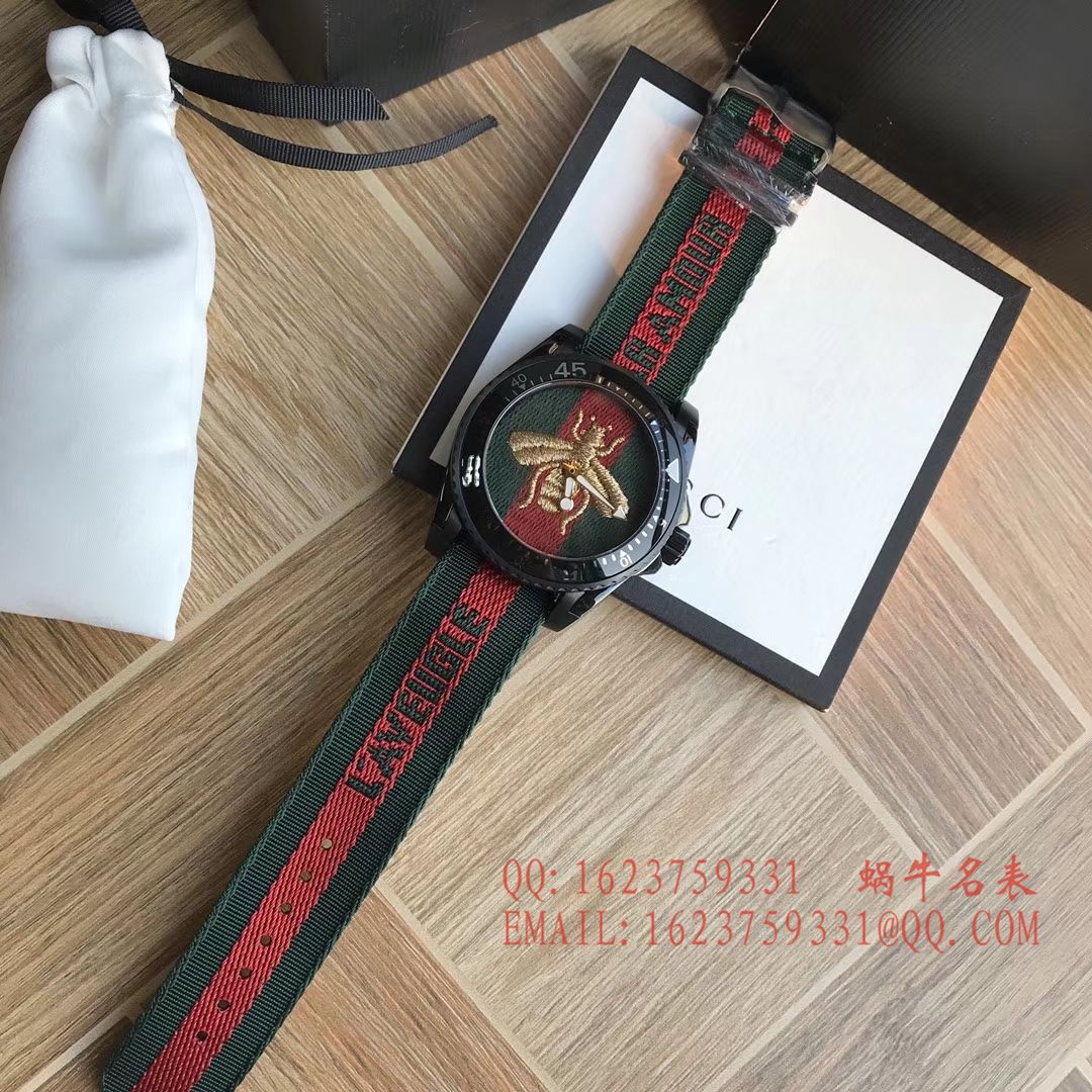   香港原单 支持专柜验货  Original Gucci 古驰新款刺绣款Le Marché des Merveilles系列男表 / 