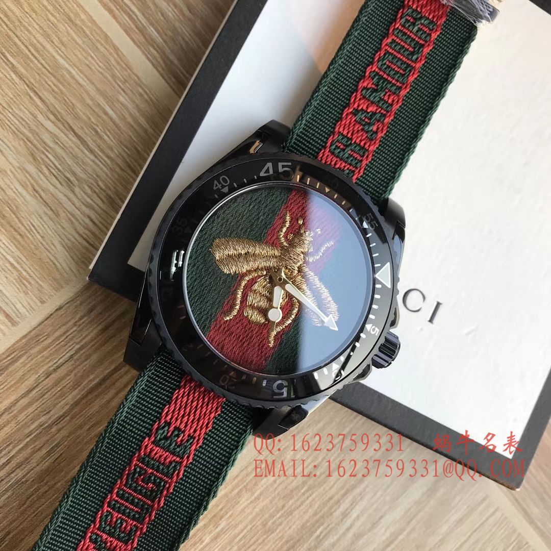   香港原单 支持专柜验货  Original Gucci 古驰新款刺绣款Le Marché des Merveilles系列男表 / 