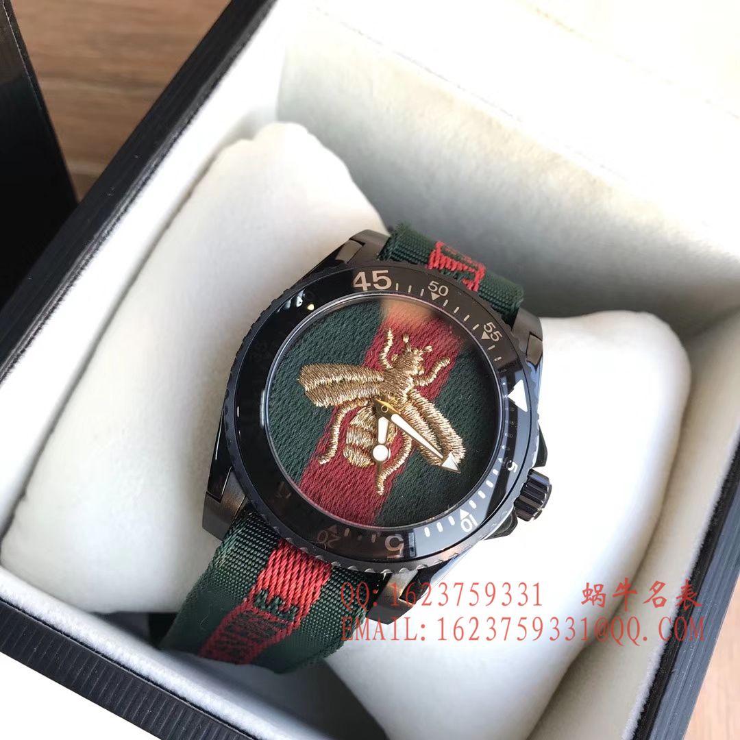   香港原单 支持专柜验货  Original Gucci 古驰新款刺绣款Le Marché des Merveilles系列男表 / 
