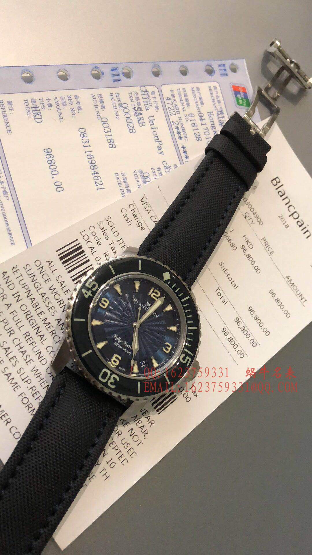 视频评测ZF  宝珀Blancpain 五十噚超薄机芯系列 5015D-1140-52B蓝面腕表 / BP035