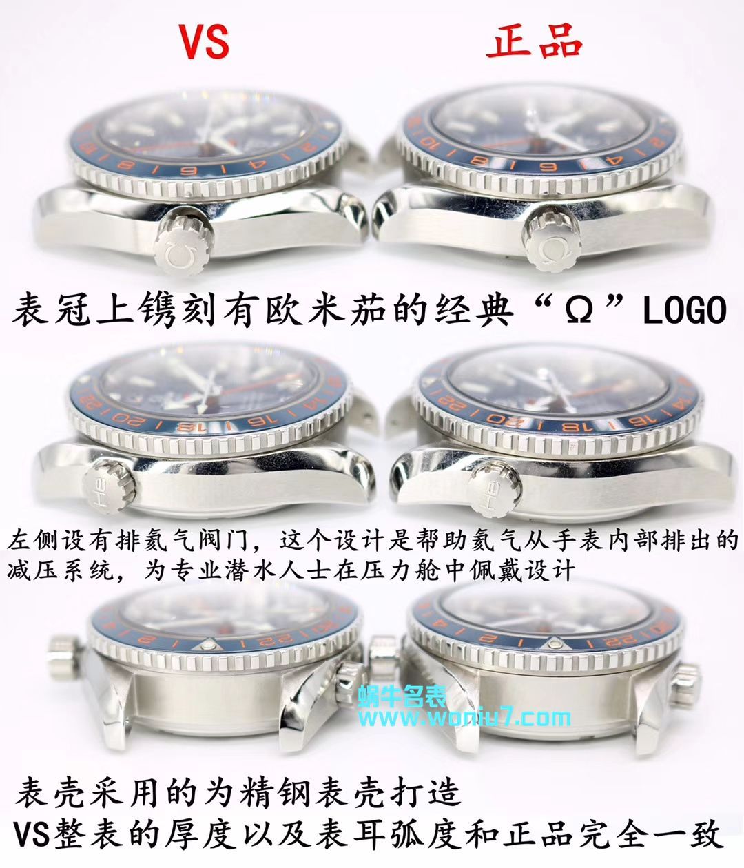   VS  欧米茄海马海洋宇宙600米系列GMT 232.30.44.22.03.001腕表 / M356