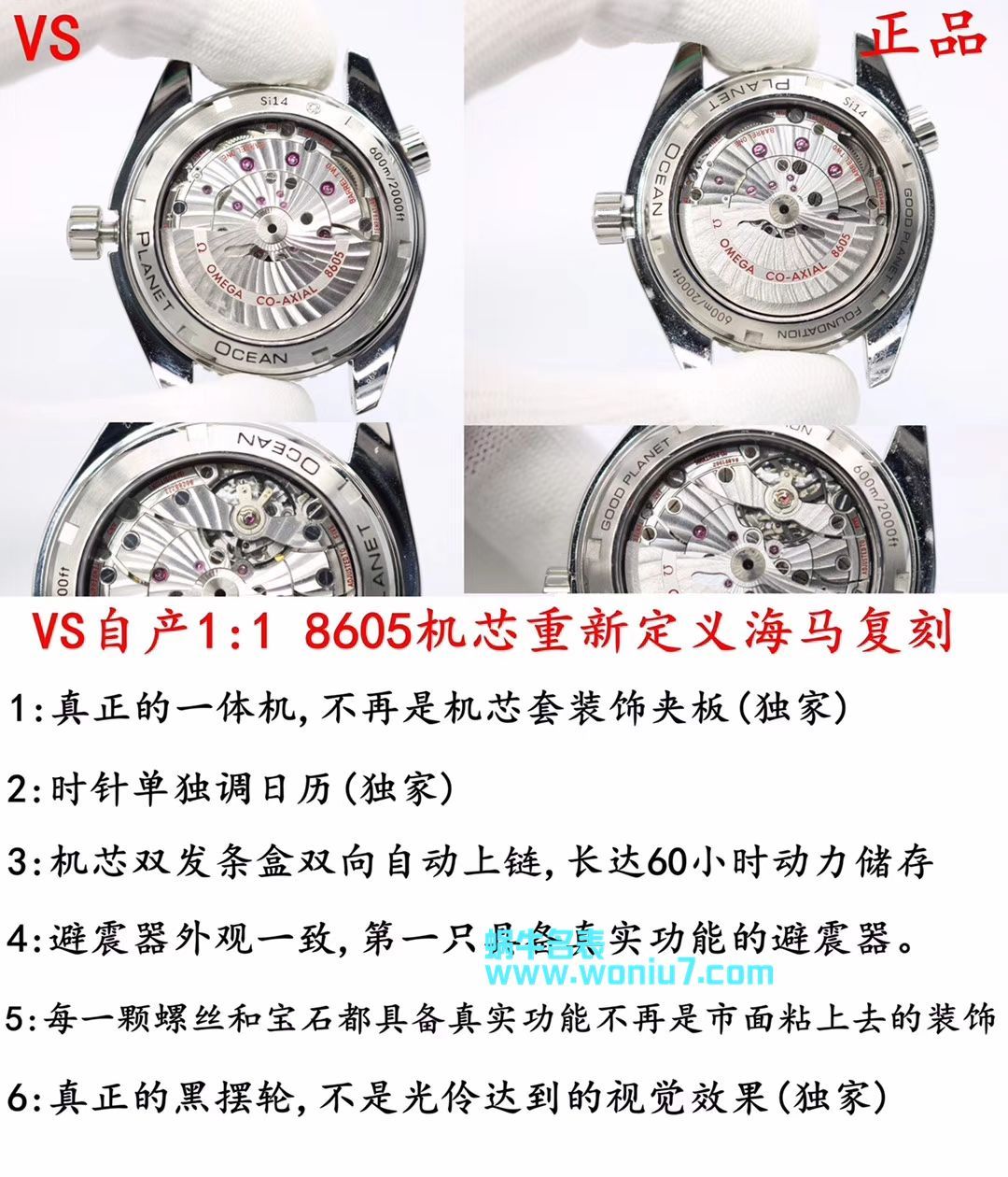   VS  欧米茄海马海洋宇宙600米系列GMT 232.30.44.22.03.001腕表 / M356