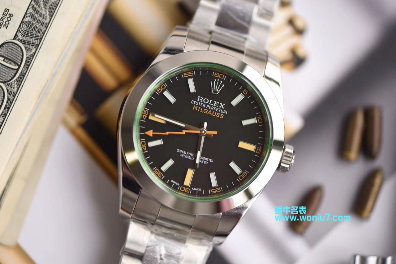   DJ克隆  劳力士MILGAUSS系列116400-GV-72400黑盘腕表(绿玻璃闪电) / R247