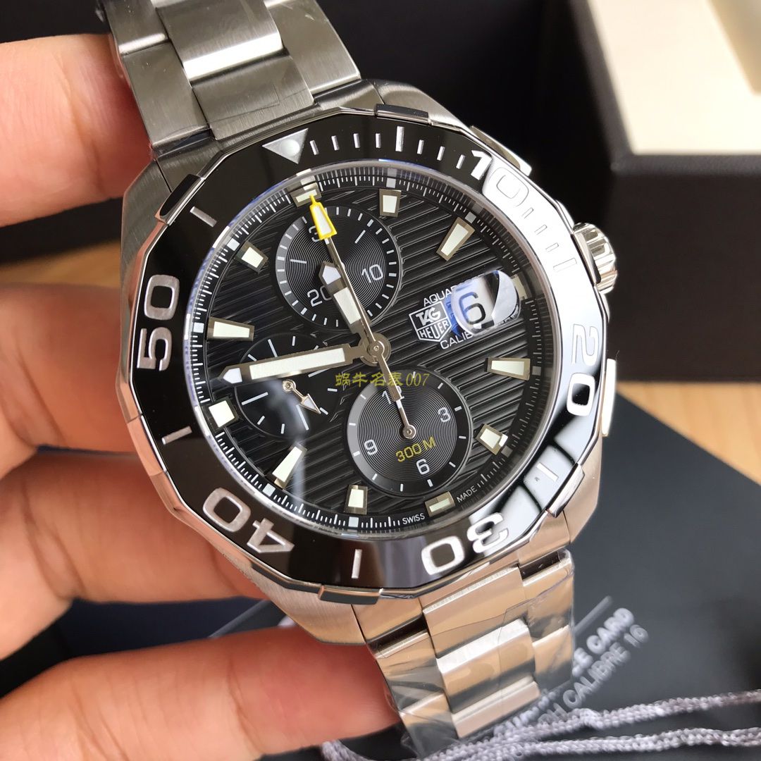 视频评测泰格豪雅竞潜系列CAY211A.BA0927腕表，CAY211A.FC6361，泰格豪雅竞潜系列原单计时机械表，搭载原装瑞士ETA7750机械机芯 / TG065
