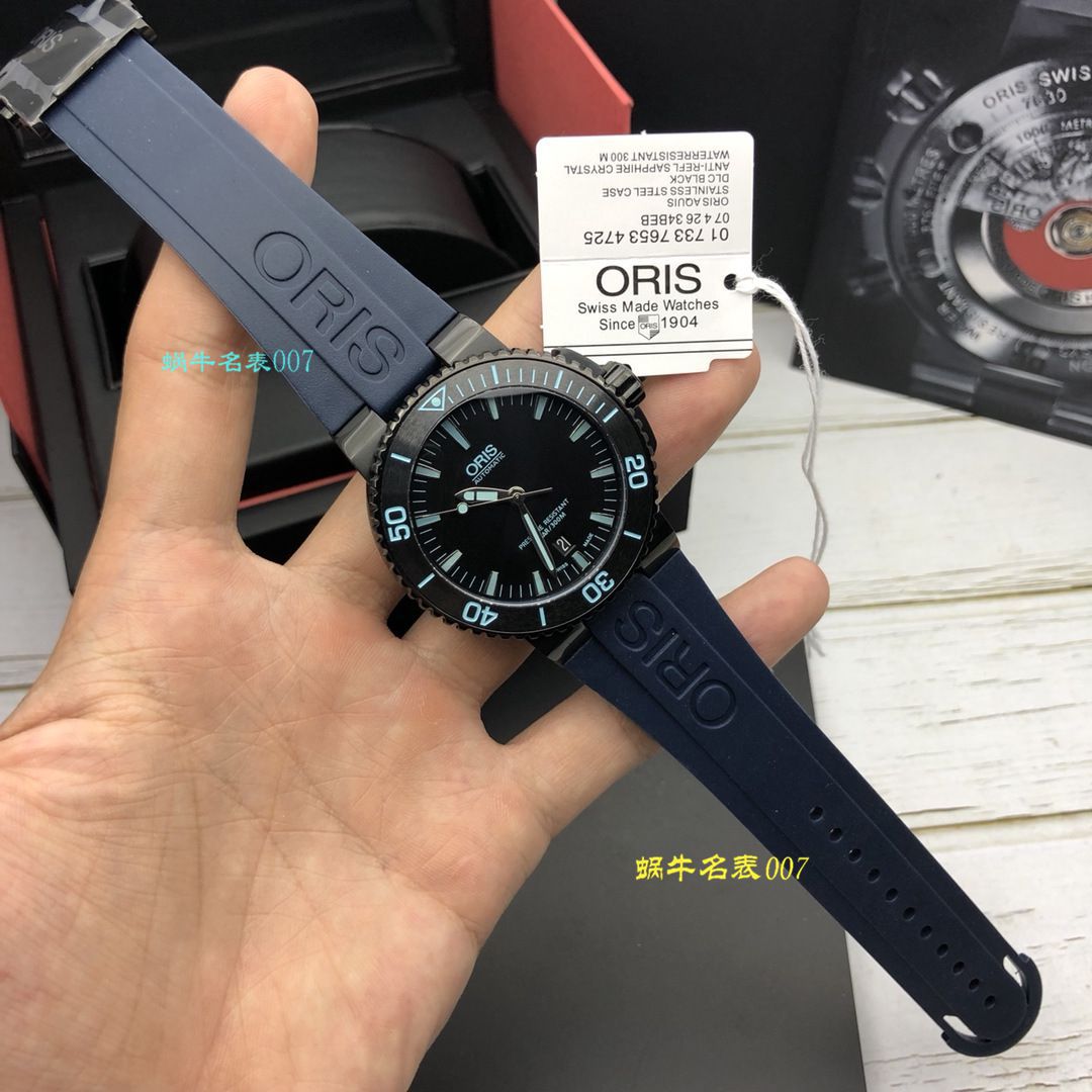   豪利时渠道原单  ORIS豪利时潜水系列01 733 7653 4722-07 4 26 34BEB腕表 / OB008