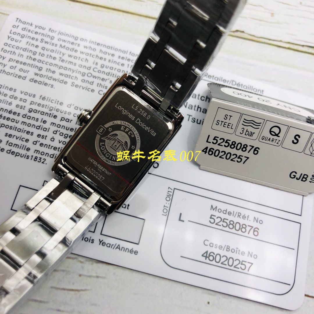   浪琴渠道原单女士表  浪琴L5.258.0.71.6真钻系列黛绰维纳系列腕表（Longines DolceVita） / L119