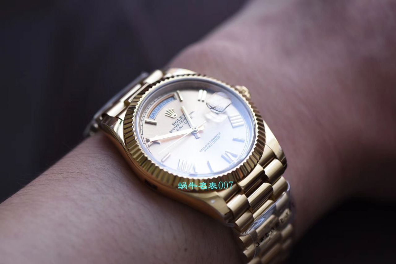   EW厂Rolex表  劳力士星期日历型系列218238-83218 香槟面表盘腕表 / R382