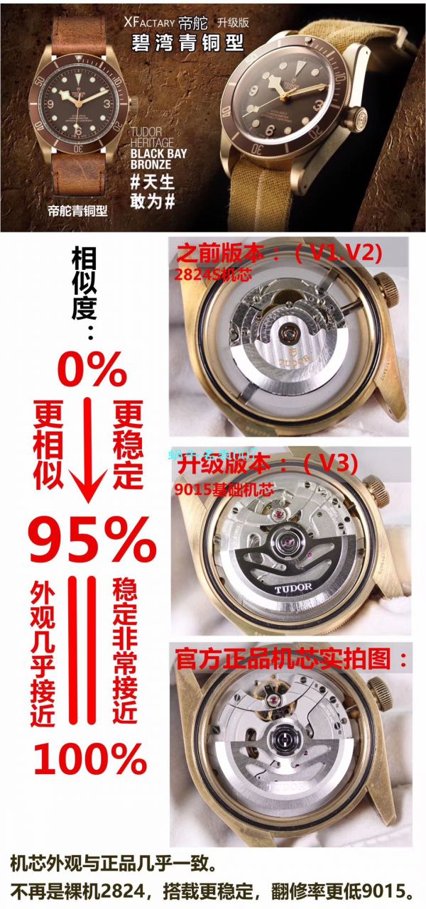   XF厂V3版本Tudor铜花升级版  帝舵碧湾系列M79250BM-0005腕表 / DT061