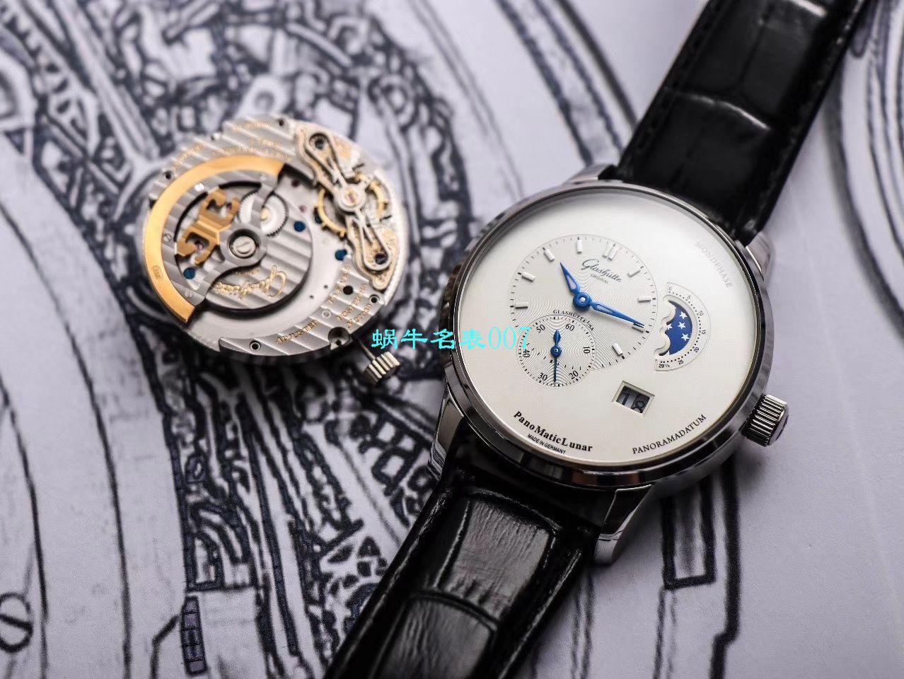   TZ厂Glashütte Original表  格拉苏蒂原创偏心系列1-90-02-42-32-05腕表 / GLA053