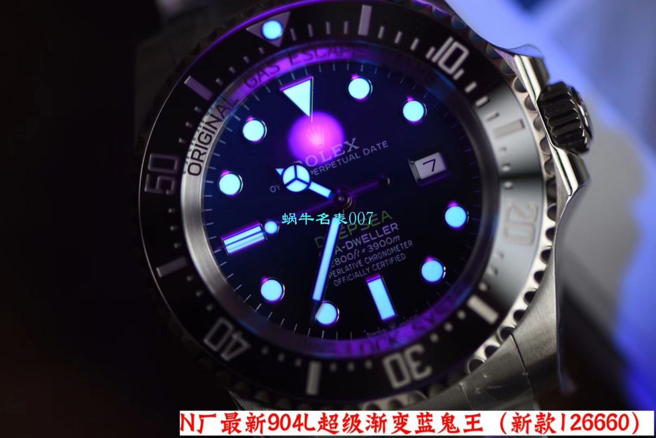 视频评测超级神器  N厂最新904L超级渐变蓝鬼王～劳力士m126660-0002手表 / R500