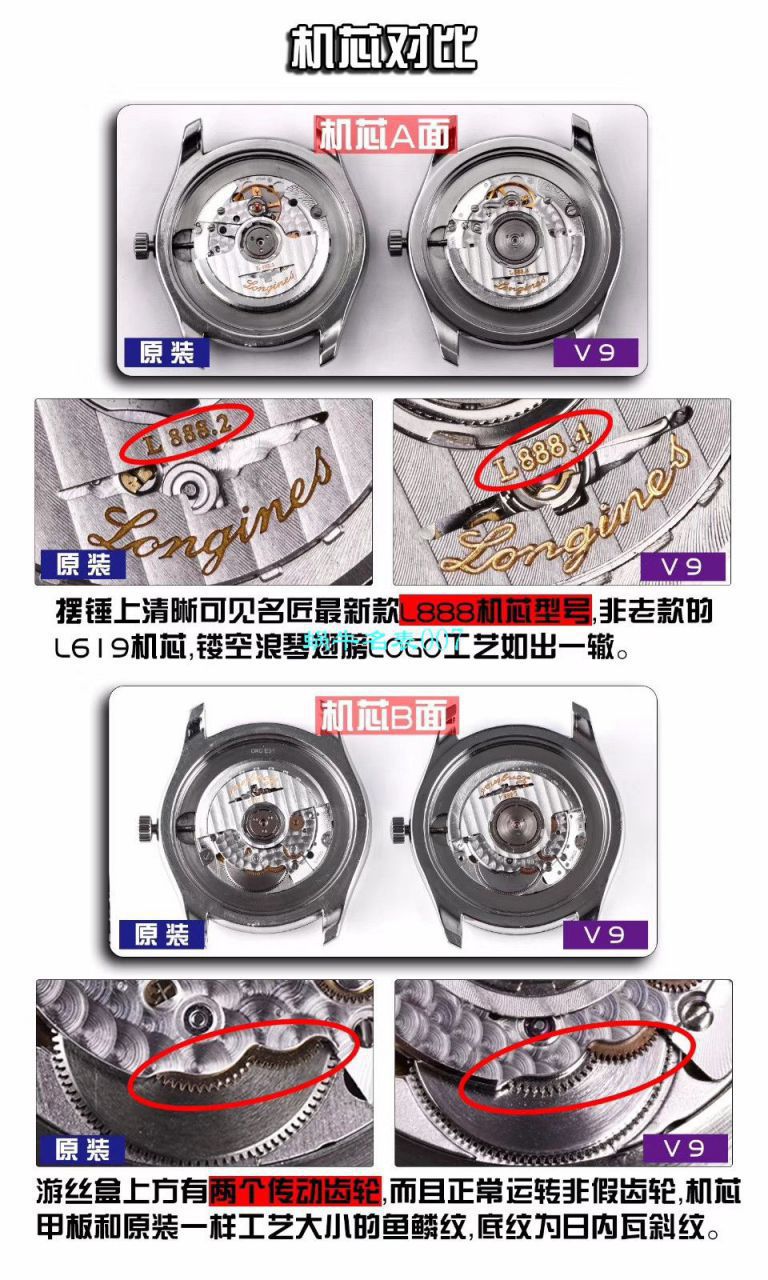  V9厂官网表  浪琴名匠系列L2.893.5.77.7腕表 / L129