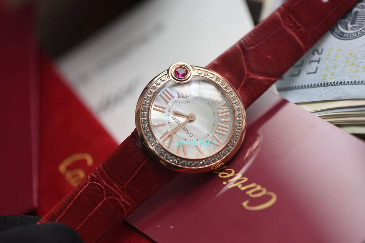 台湾厂卡地亚特别款中国红鎏金时刻WJBL0010，WBGL0007 Ballon Blanc de Cartier女士腕表 / K267