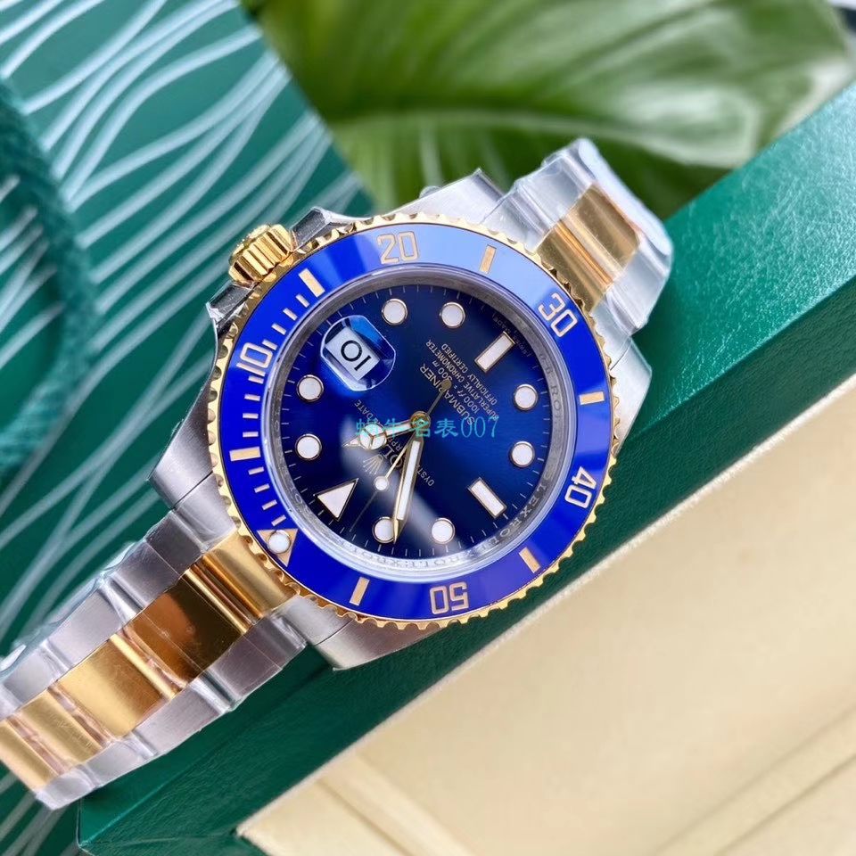 高端定制包金ETA机芯劳力士潜航者型116613LB-97203 蓝盘腕表(间金蓝水鬼) / R597