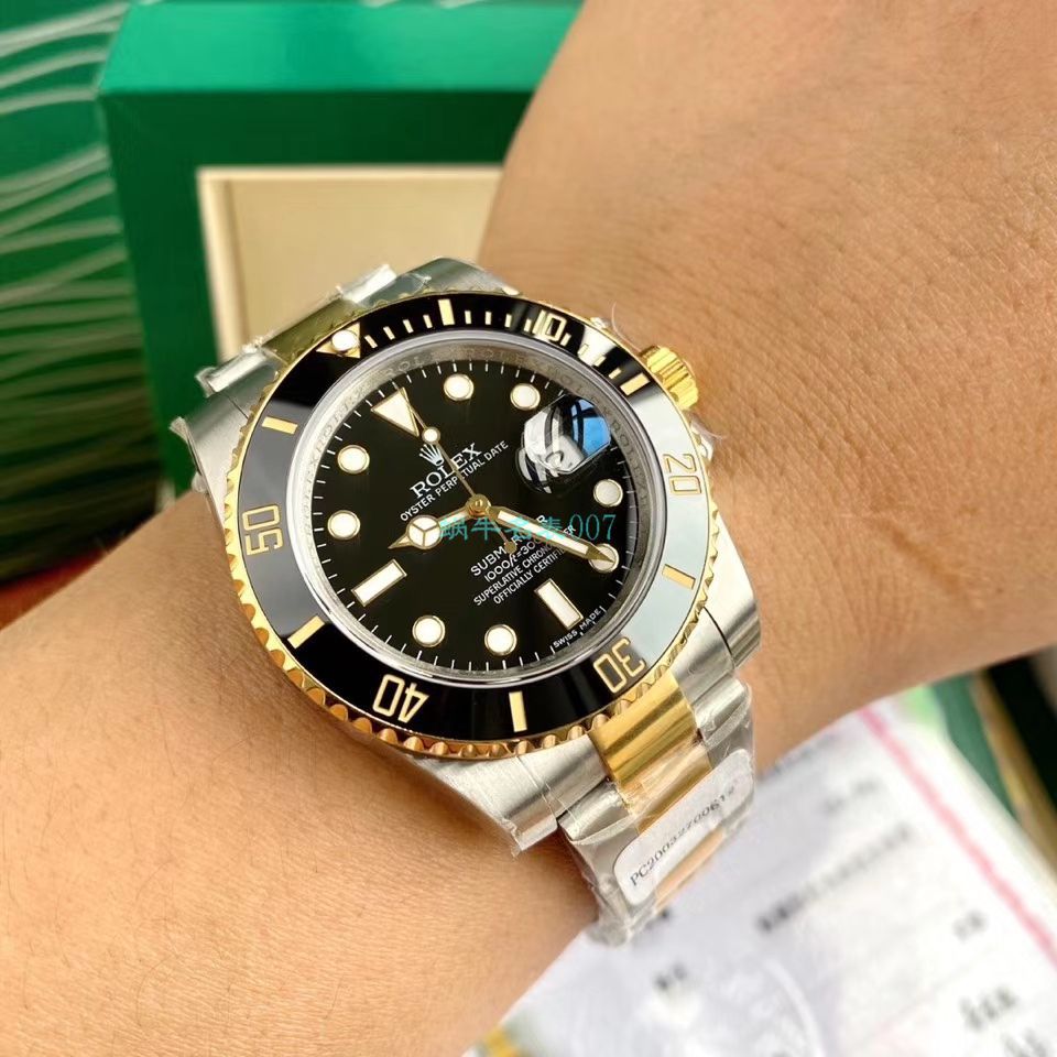 高端定制包金ETA机芯劳力士潜航者型116613LB-97203 蓝盘腕表(间金蓝水鬼) / R597