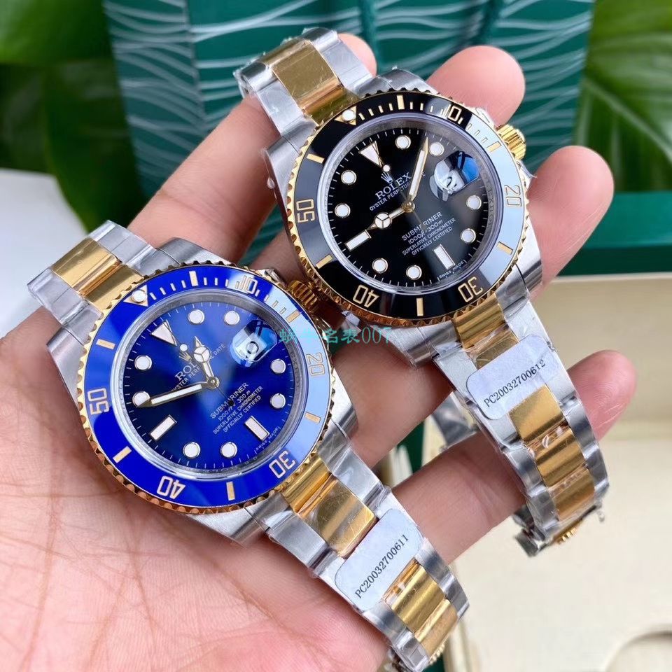 高端定制包金ETA机芯劳力士潜航者型116613LB-97203 蓝盘腕表(间金蓝水鬼) / R597