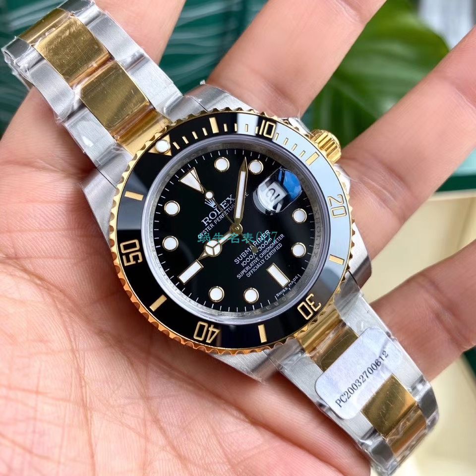 高端定制包金ETA机芯劳力士潜航者型116613LB-97203 蓝盘腕表(间金蓝水鬼) / R597