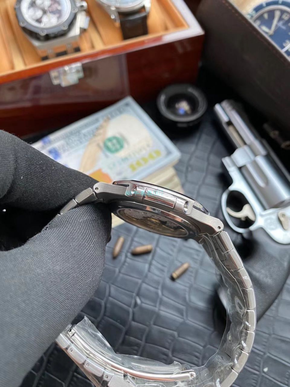 高端定制PPF厂V4视频定制莫桑石、真钻百达翡丽鹦鹉螺5711/1A-010奢华与斯文并存 / BD291