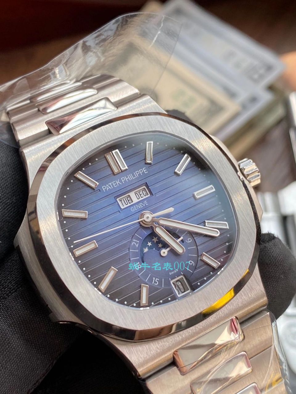 GR厂百达翡丽PatekPhilippe手表多少钱鹦鹉螺V2真月相5726/1A-014皮带款 / BD326