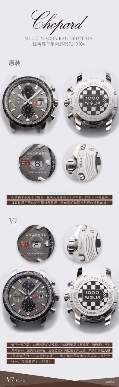   多视频评测史上最强萧邦手表V7厂chopard赛车系列精品 终极大作  / XB077