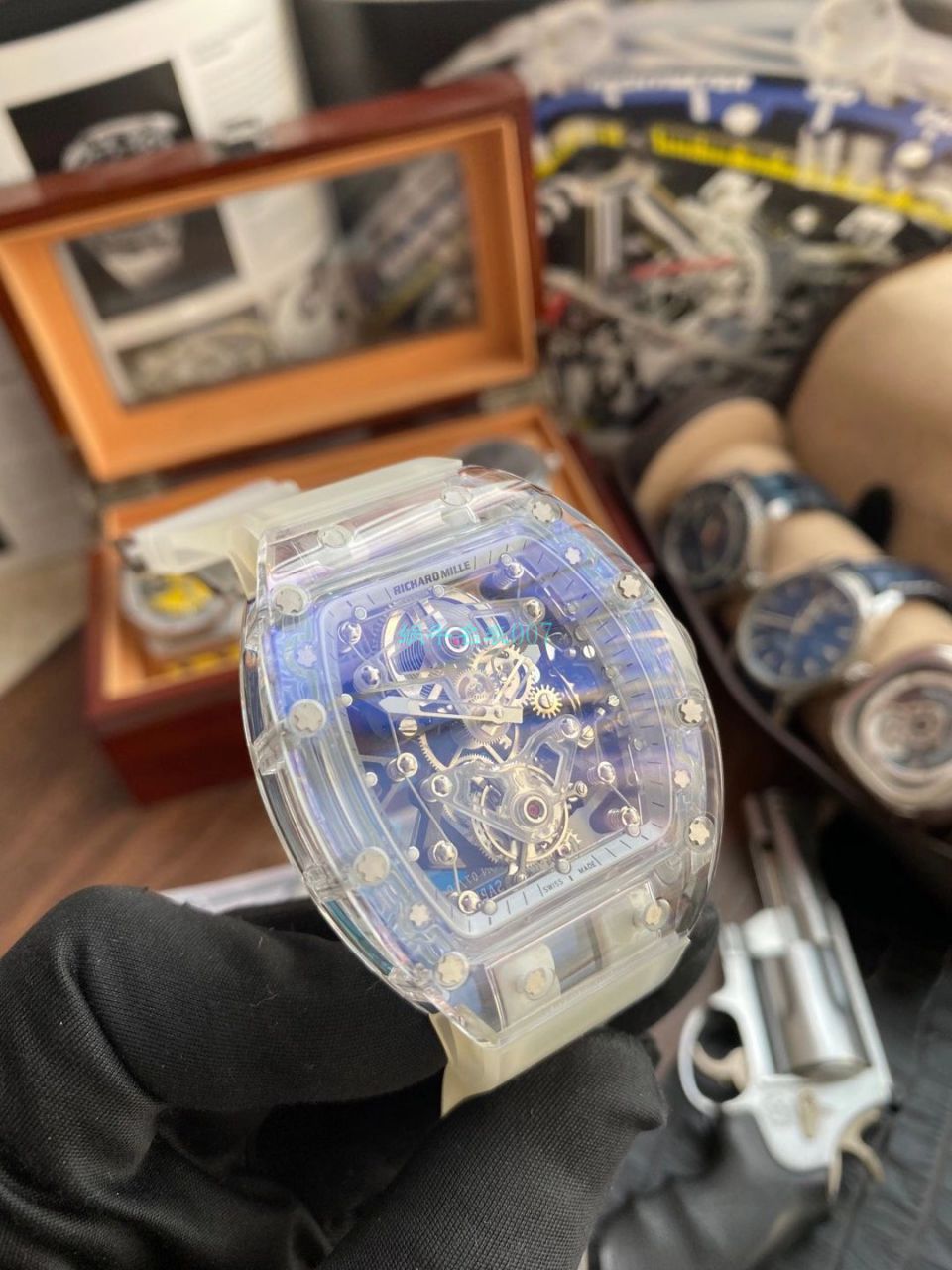 视频评测EUR 厂理查德米勒陀飞轮RM056，RM 56-02雪琉璃全透明 / RM 56-02EUR