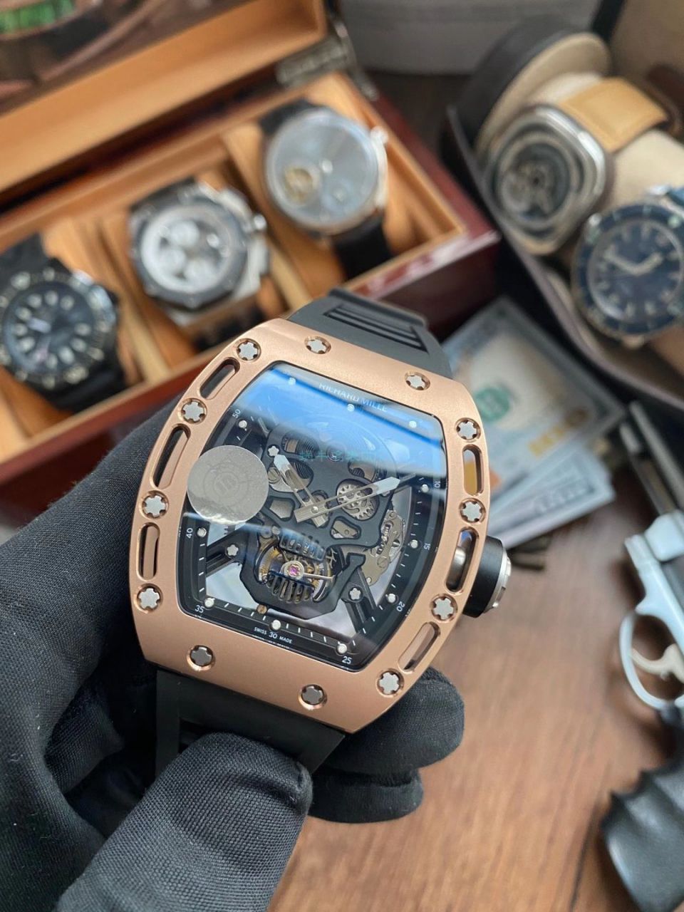 JB厂理查德米勒RM52-01真陀飞轮RICHARD MILLE骷髅头腕表 / RM5201JBJ