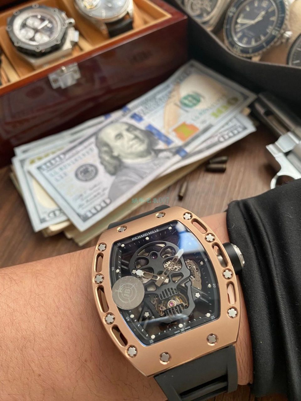 JB厂理查德米勒RM52-01真陀飞轮RICHARD MILLE骷髅头腕表 / RM5201JBJ
