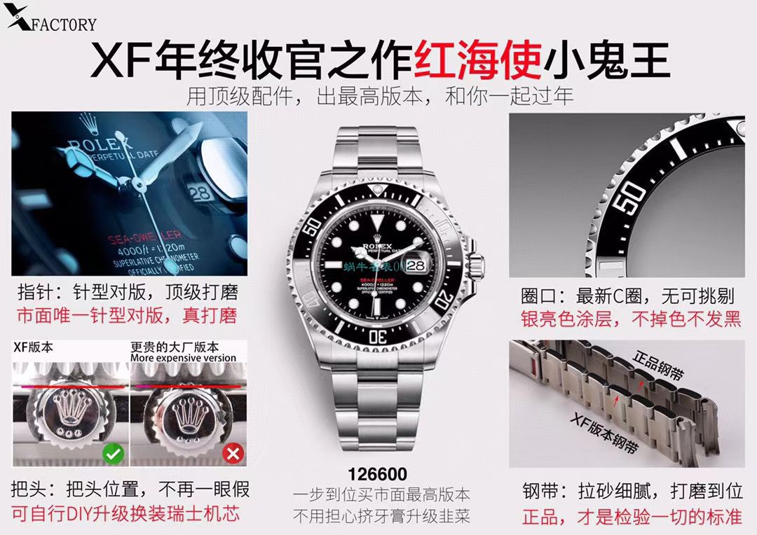 XF厂年终收官之作劳力士红海使小鬼王m126600-0001 / R718